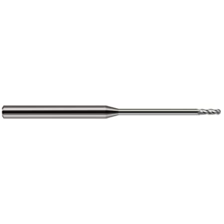Miniature End Mill - 4 Flute - Ball, 0.0150 (1/64), Finish - Machining: Uncoated